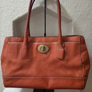 Coach Burnt Orange Leather Shoulder Bag